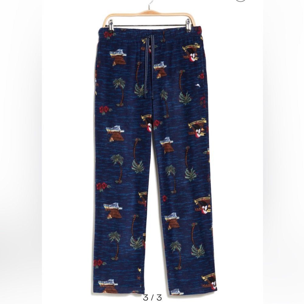 Tommy Bahama Men’s Pajama Pants Tropical Christmas Toucan Santa  New Fleece